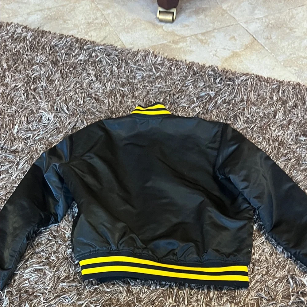 Vtg Pittsburgh Pirates Authentic Diamond Satin Black and Yellow Varsity Jacket - Picture 10 of 17